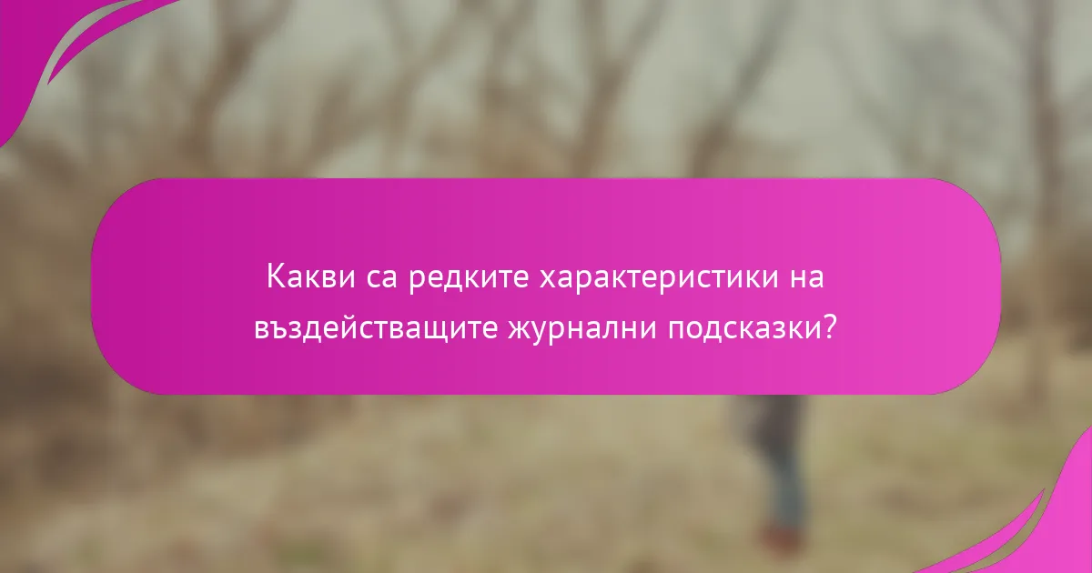 Какви са редките характеристики на въздействащите журнални подсказки?