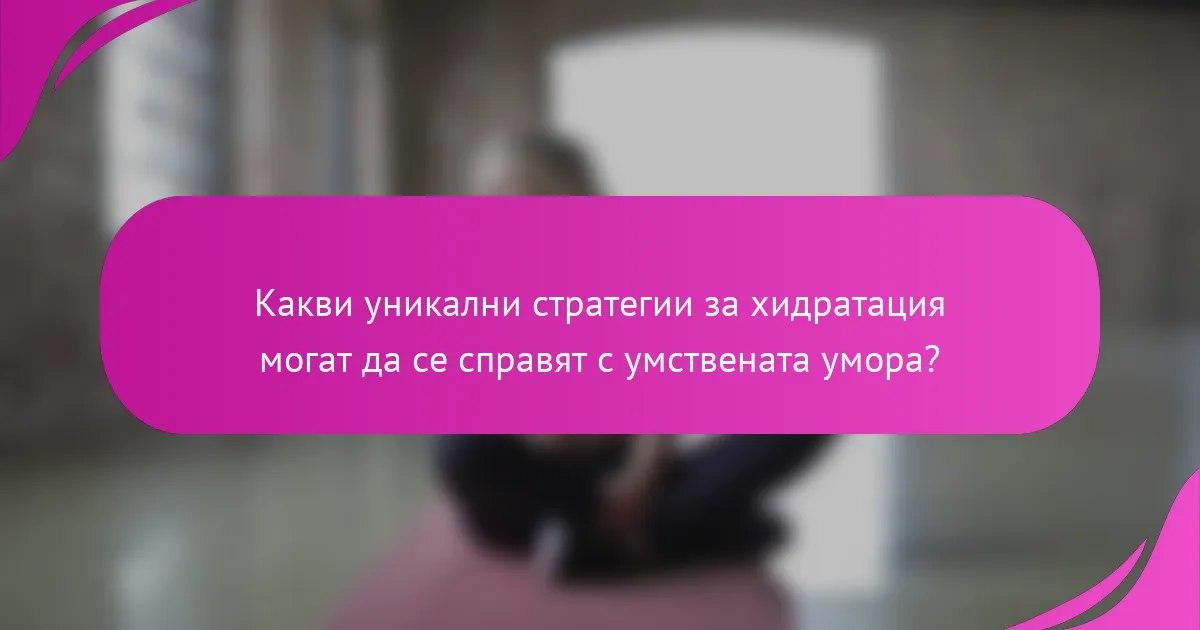 Какви уникални стратегии за хидратация могат да се справят с умствената умора?